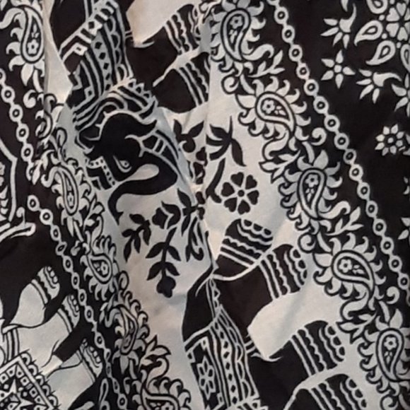 (F2) 100% Rayon Harem Pants w/ Elephants in Stripe - Picture 2 of 3